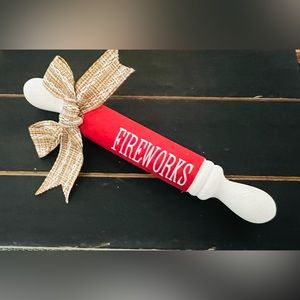 Assorted Patriotic Tiered Tray Decor Mini Rolling Pin Home Accent